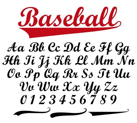 free baseball font with tail.